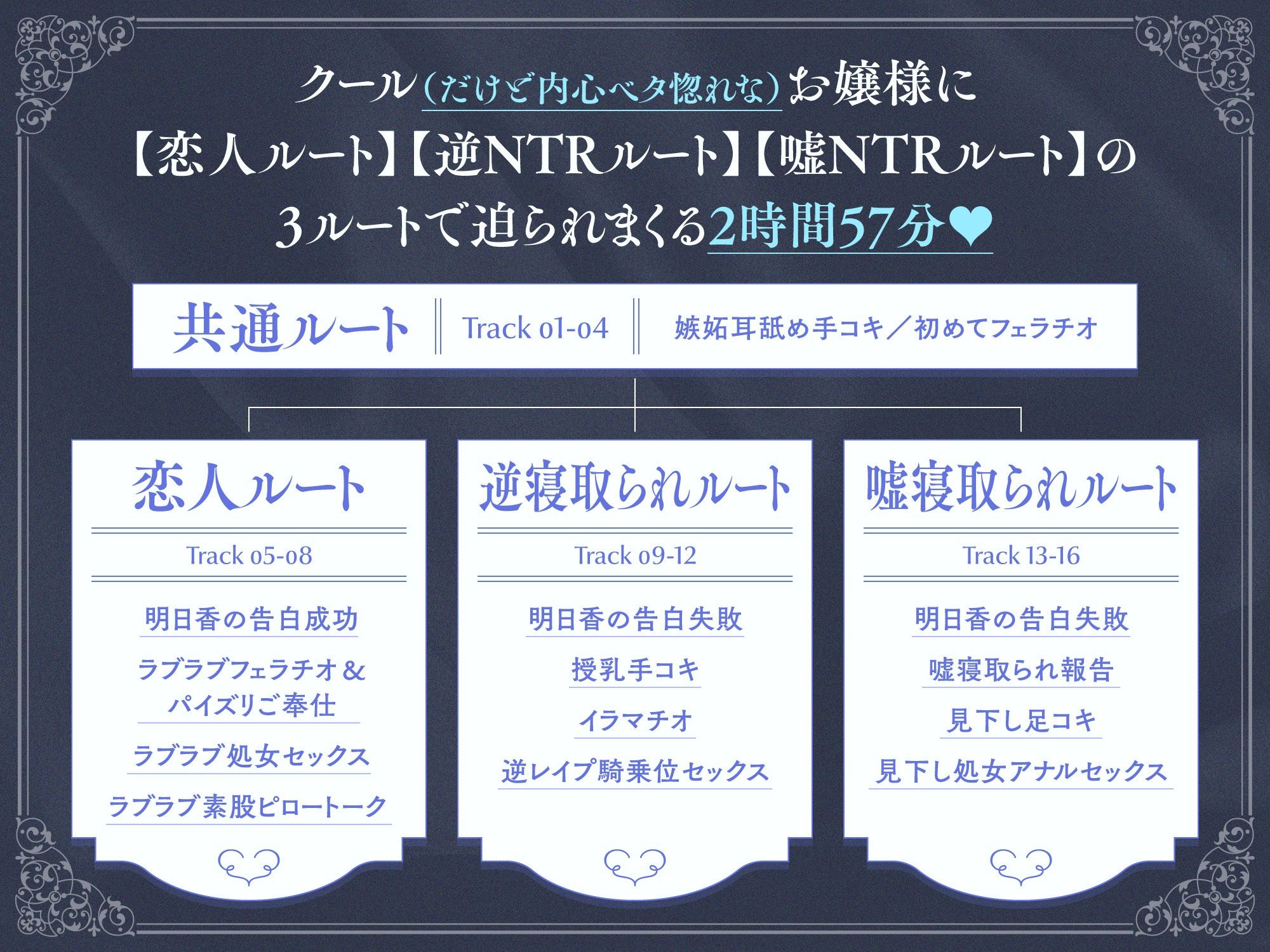 内心ベタ惚れクールお嬢様がチンカス汚ちんぽに媚び媚びご奉仕してくれるお話♪【KU100】 サンプル画像3