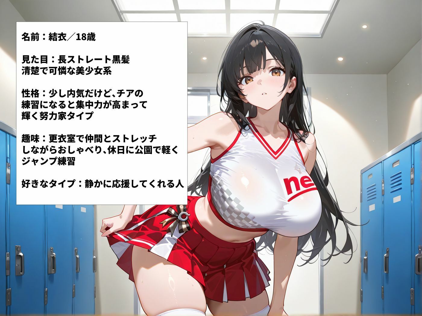 巨乳チアガール部員3人とあまあまなラブラブセックス サンプル画像1