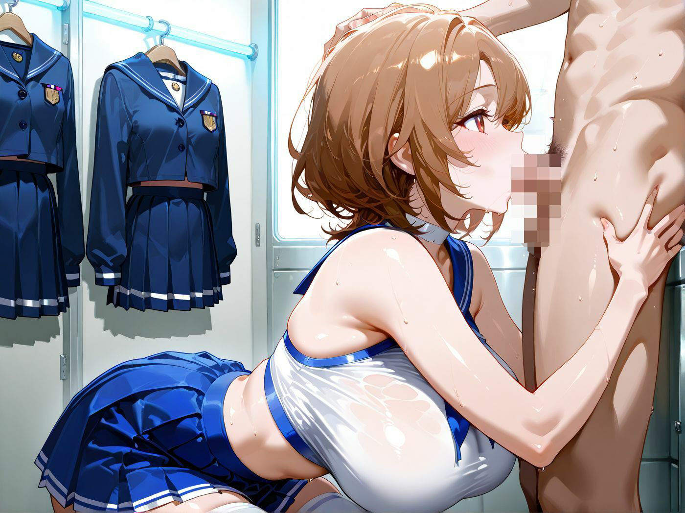 巨乳チアガール部員3人とあまあまなラブラブセックス サンプル画像5