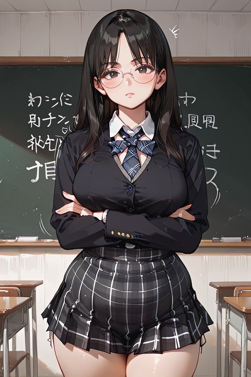 幼馴染委員長が彼女になったら、意外と大胆だった件（生成プロンプト同梱） サンプル画像1