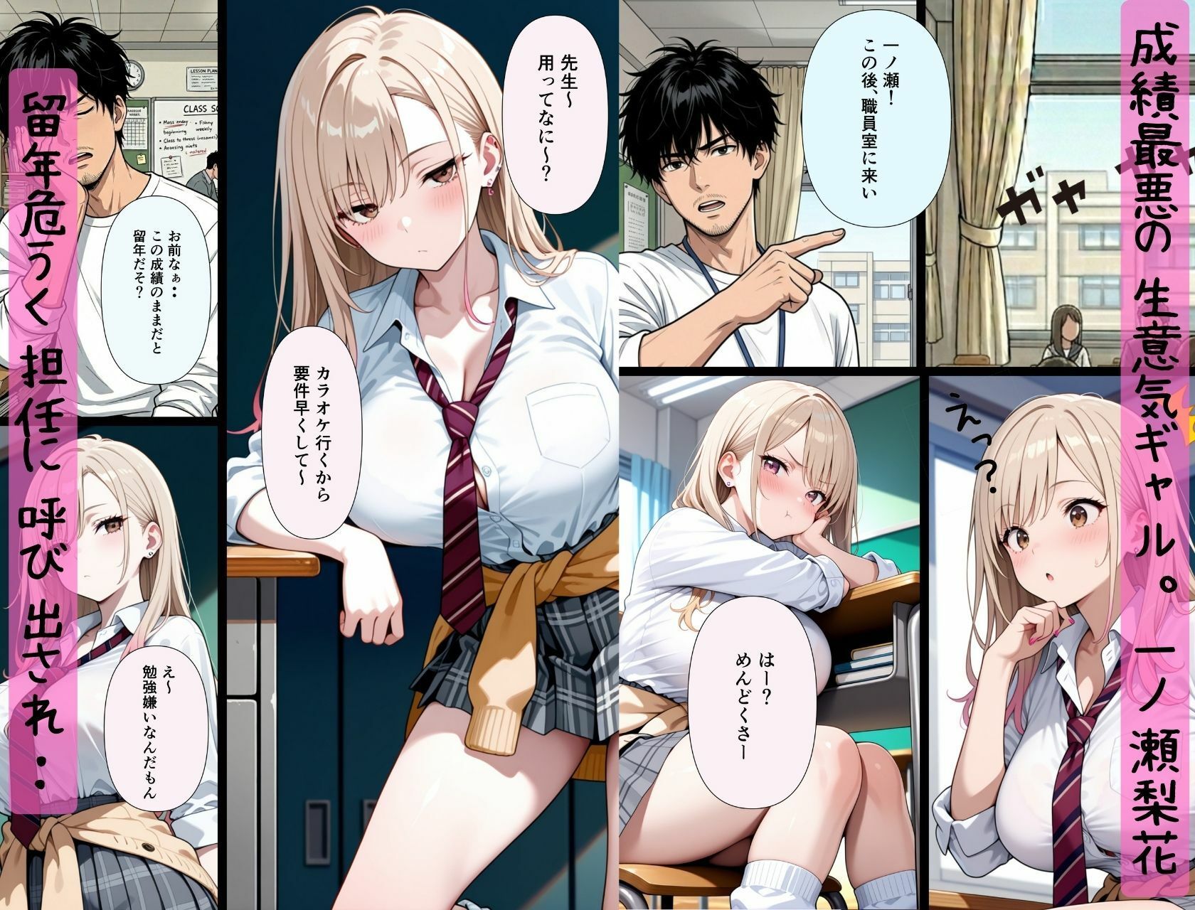 成績超悪の生意気ギャルは実は処女。放課後の補習で担任に「えっち教えて？」とおねだりし、完堕ちする話。 サンプル画像1