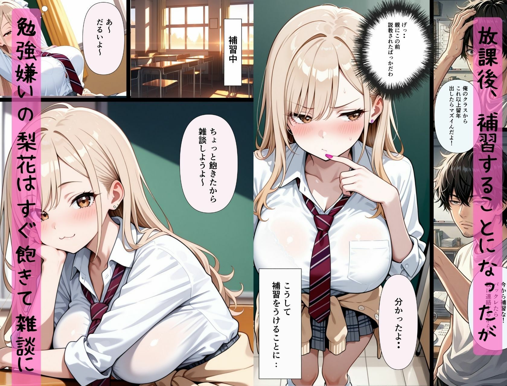 成績超悪の生意気ギャルは実は処女。放課後の補習で担任に「えっち教えて？」とおねだりし、完堕ちする話。 サンプル画像2
