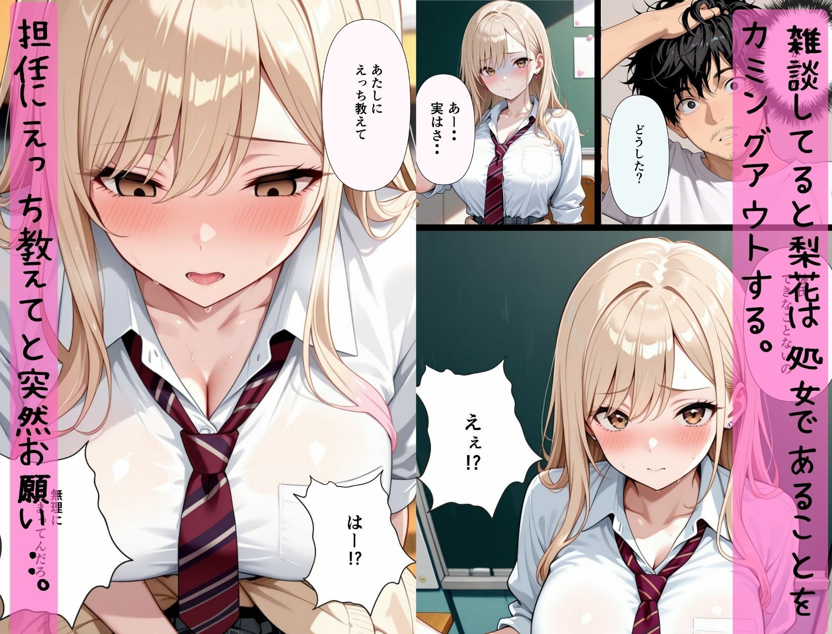 成績超悪の生意気ギャルは実は処女。放課後の補習で担任に「えっち教えて？」とおねだりし、完堕ちする話。 サンプル画像3