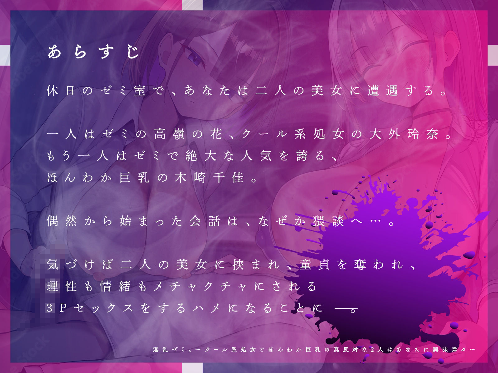 淫乱ゼミ。〜クール系処女とほんわか巨乳の真反対な2人はあなたに興味津々〜【KU100】 サンプル画像1