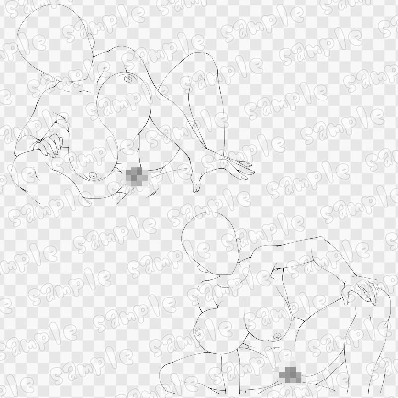 線画素材集［手］100 サンプル画像3