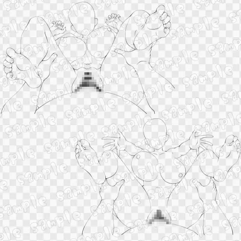 線画素材集［手］84 サンプル画像3