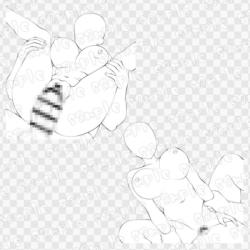 線画素材集［手］86 サンプル画像2