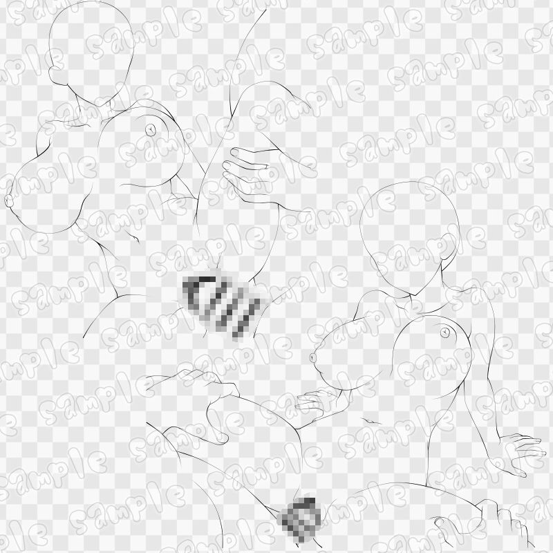 線画素材集［手］90 サンプル画像3