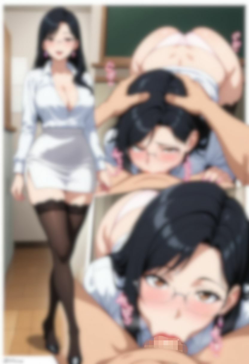 色白女教師のパンティ×ニーソックス。エッチ付き。 サンプル画像1