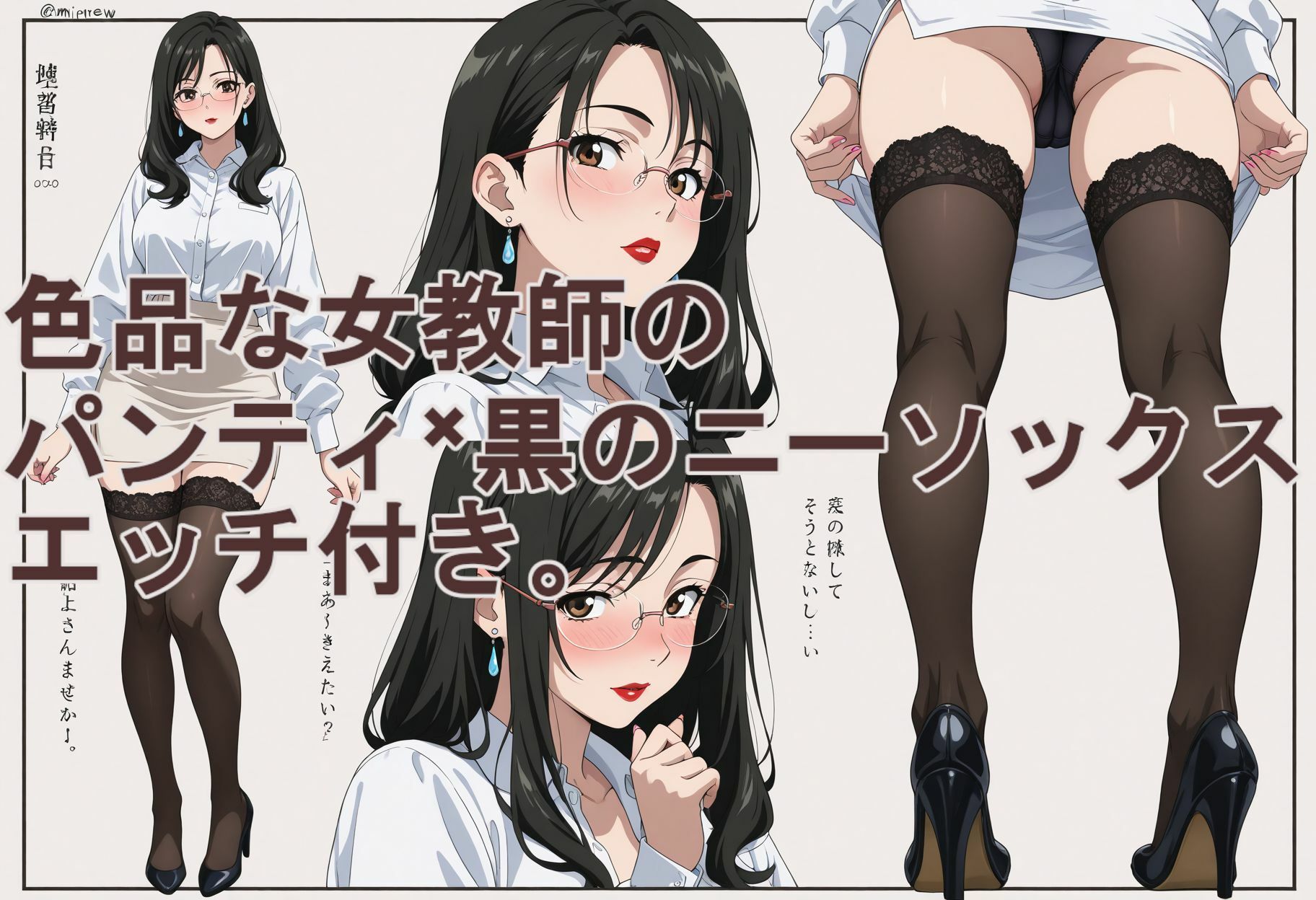 色白女教師のパンティ×ニーソックス。エッチ付き。 サンプル画像3