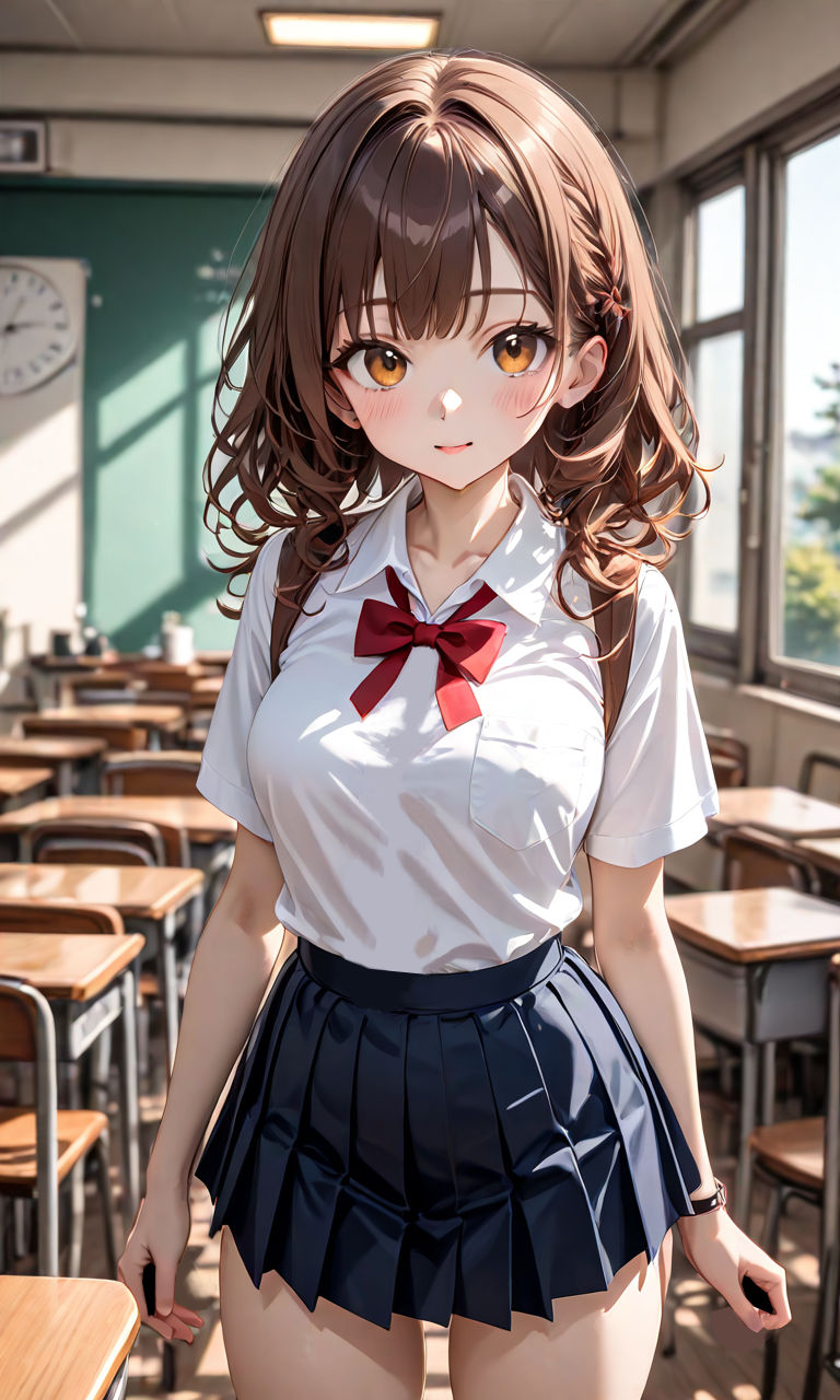 茶髪美少女学校制服 サンプル画像1