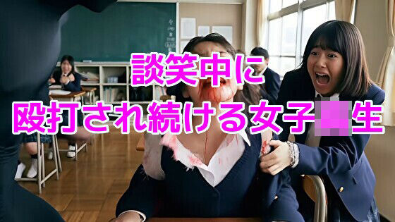 談笑中に殴打され続けて喘ぐ女子校生 サンプル画像1