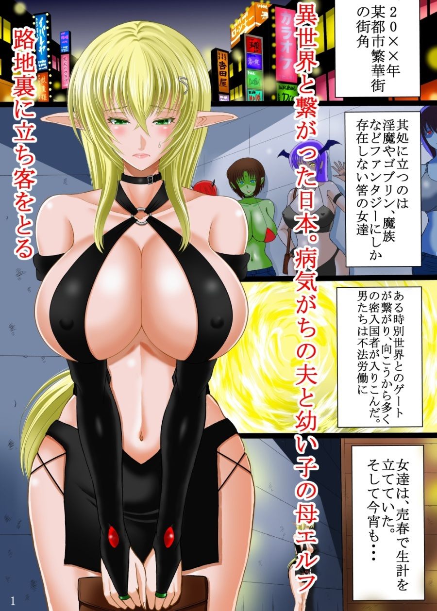 路地裏の人妻エルフ売春婦 サンプル画像1