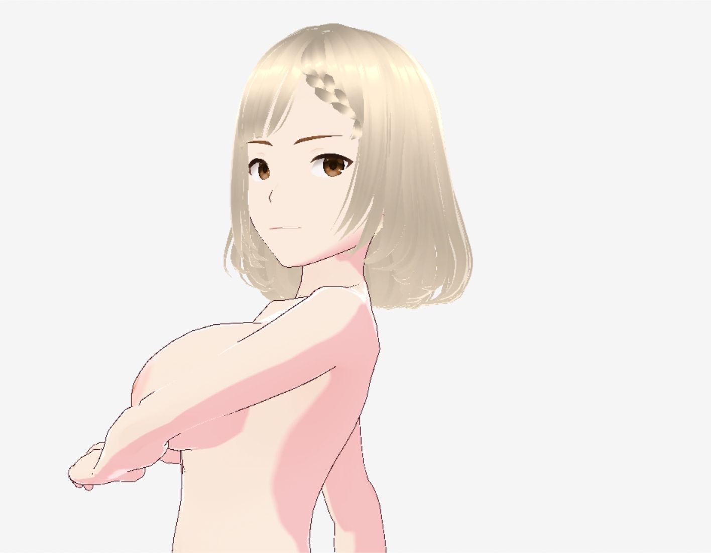 金髪の浴衣の和風美女（セリフなし  3DCGモデル  イラスト集） サンプル画像6
