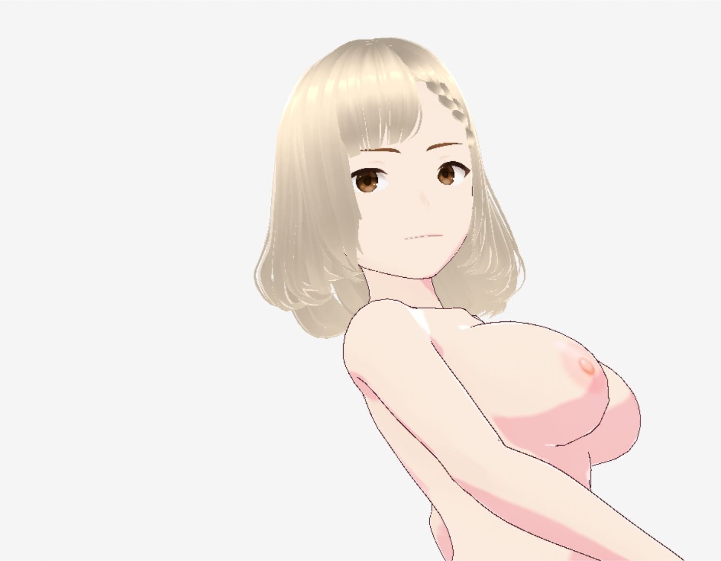 金髪の浴衣の和風美女（セリフなし  3DCGモデル  イラスト集） サンプル画像7
