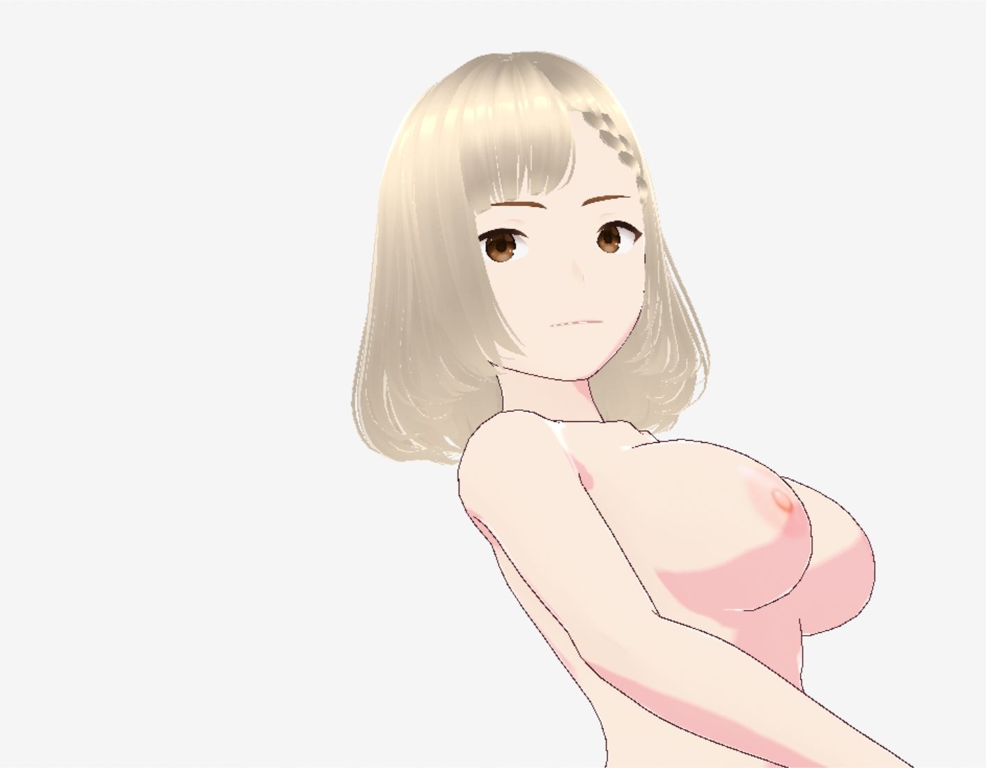 金髪の浴衣の和風美女（セリフなし  3DCGモデル  イラスト集） サンプル画像8
