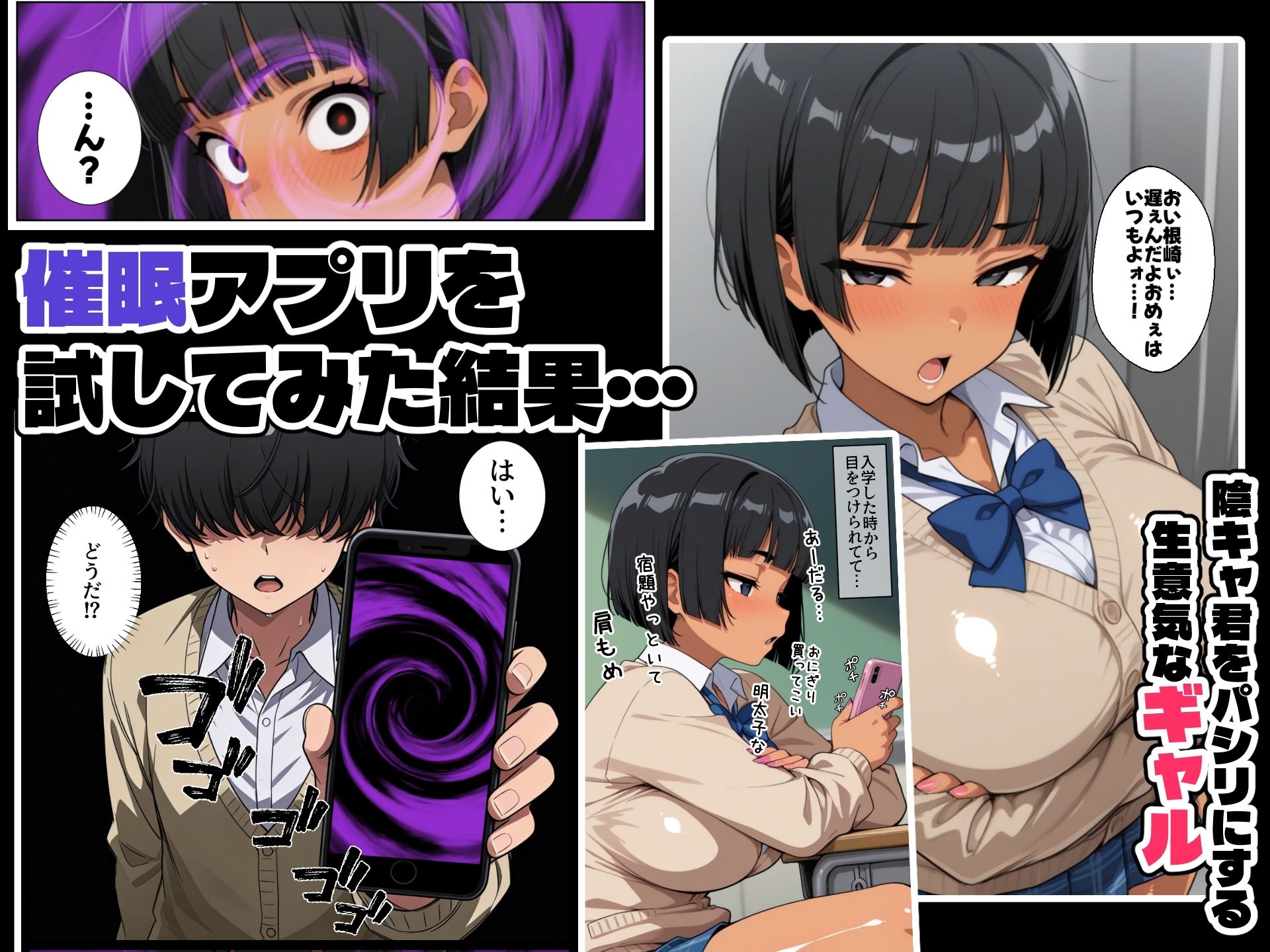 陰キャがギャル二人を催●アプリで完全支配 サンプル画像2