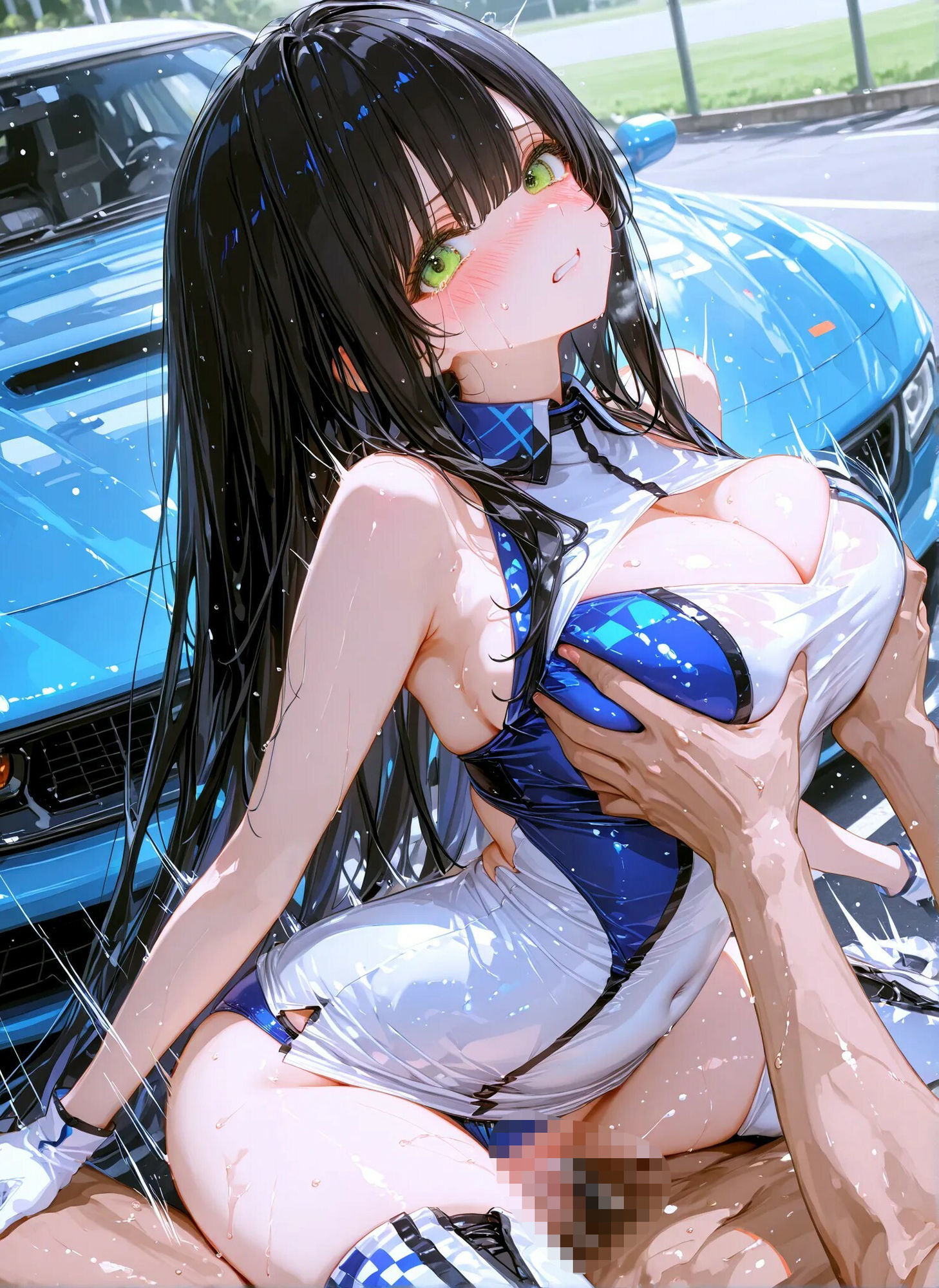 黒髪ロング レースクイーンとセックス サンプル画像8