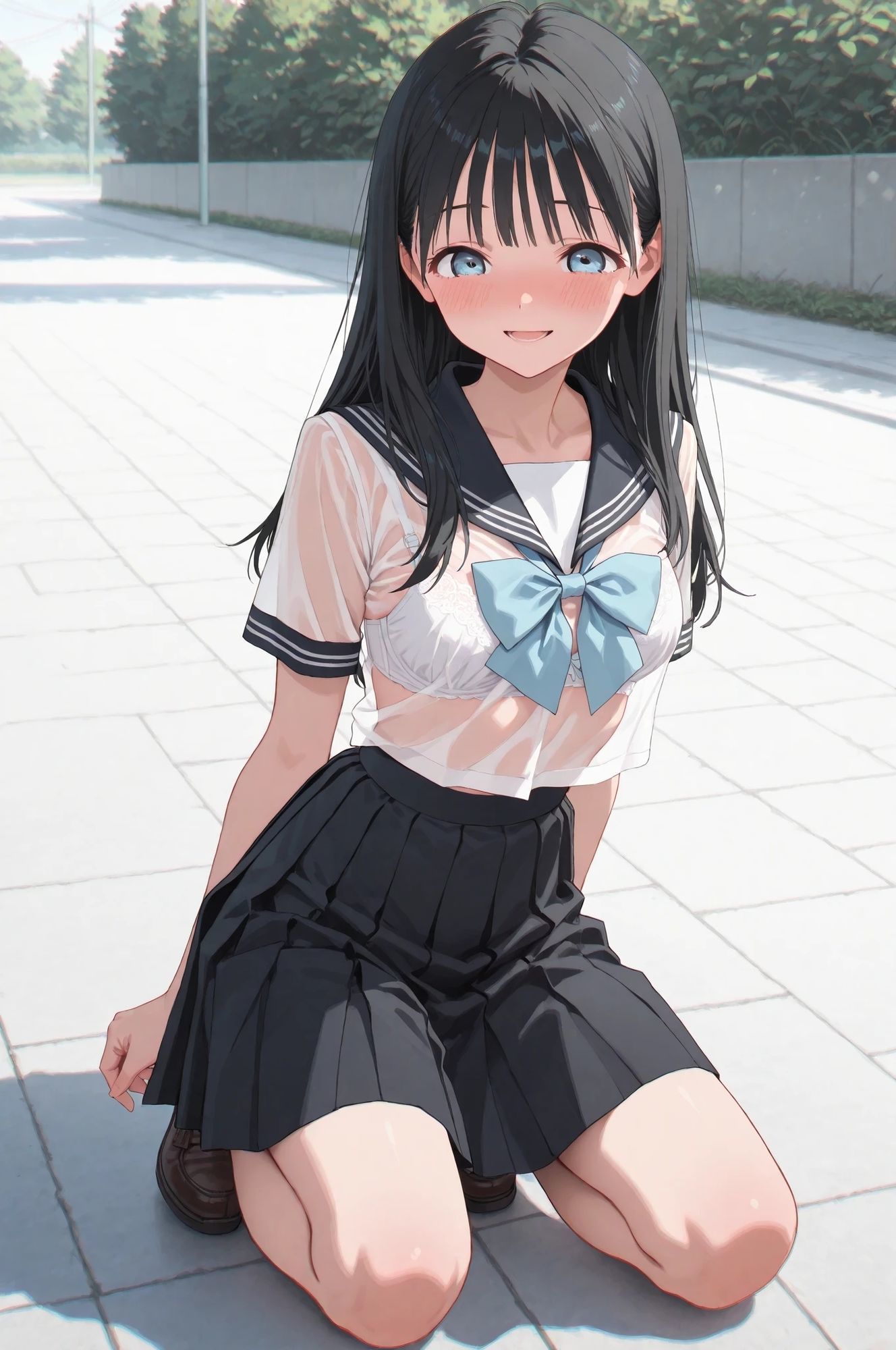 AIイラストCG集128  明〇ちゃんのセーラー服  明〇小路 サンプル画像1