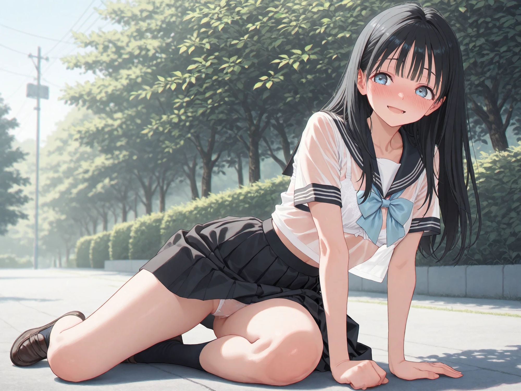 AIイラストCG集128  明〇ちゃんのセーラー服  明〇小路 サンプル画像2