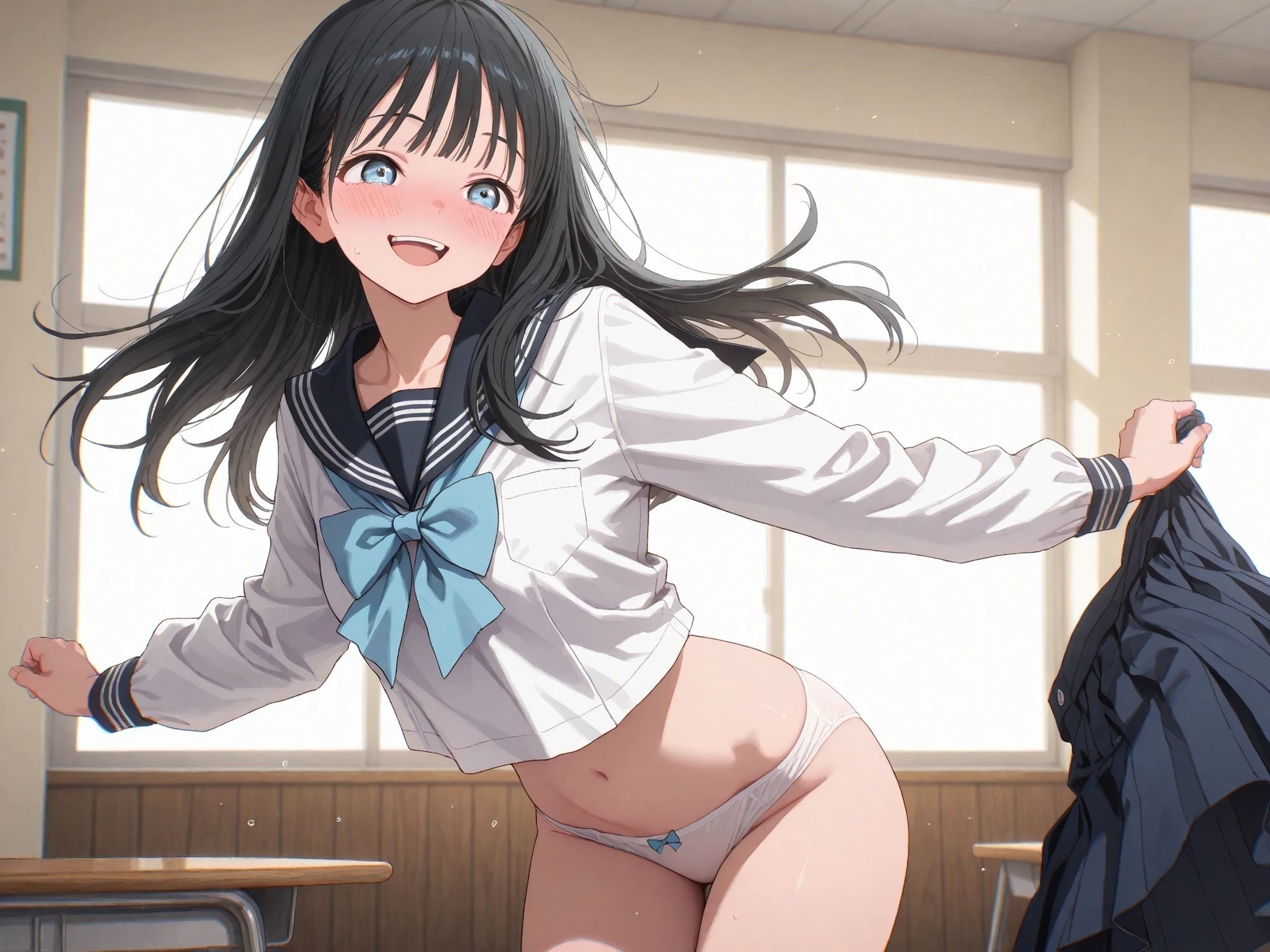 AIイラストCG集128  明〇ちゃんのセーラー服  明〇小路 サンプル画像6