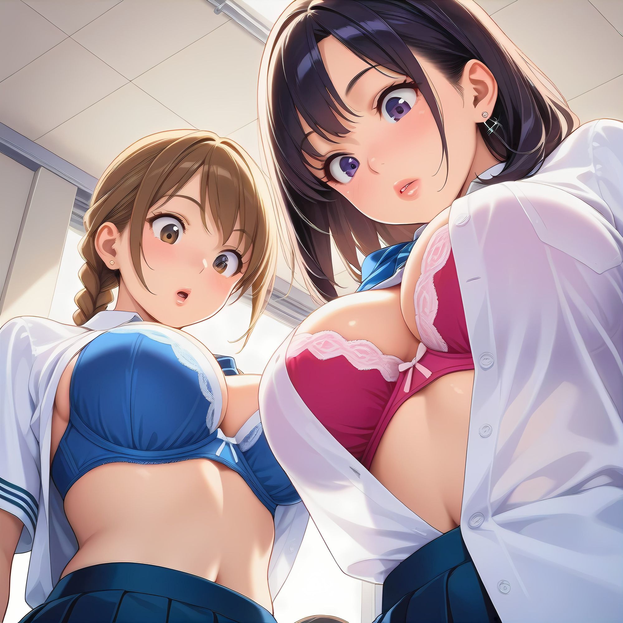 AIイラストフェティシズム『制服とブラ』 サンプル画像6