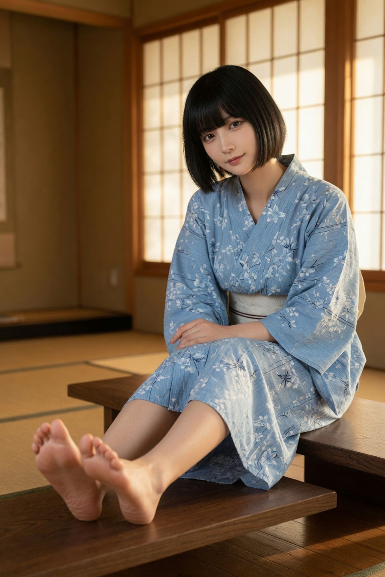 Mio ― 温泉旅館の夜 〜裸足のヨガ講師と秘密の湯〜 サンプル画像1