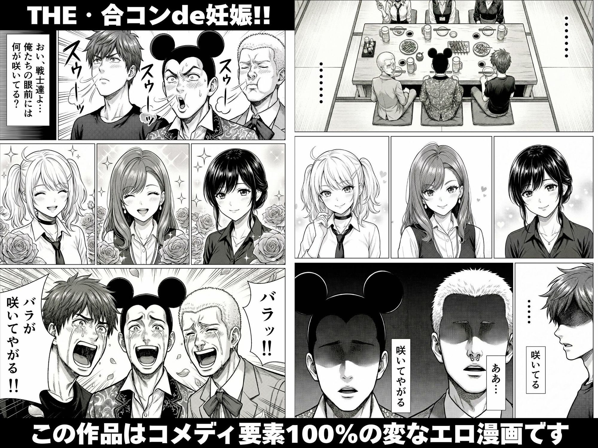 THE・合コンde妊娠！！金髪！茶髪！黒髪！婚期逃したアラサーOLたちに精子注入ッ！！孕ませて孕ませて中出し中出し中出しィッ！！乳搾りだうへへ〜いッ！！ サンプル画像1