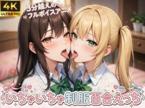 【4Kフルモーション】制服百合少女の濃厚ディープキス〜密着こすりあいでイッちゃう3分フルアニメ〜【フルボイス】