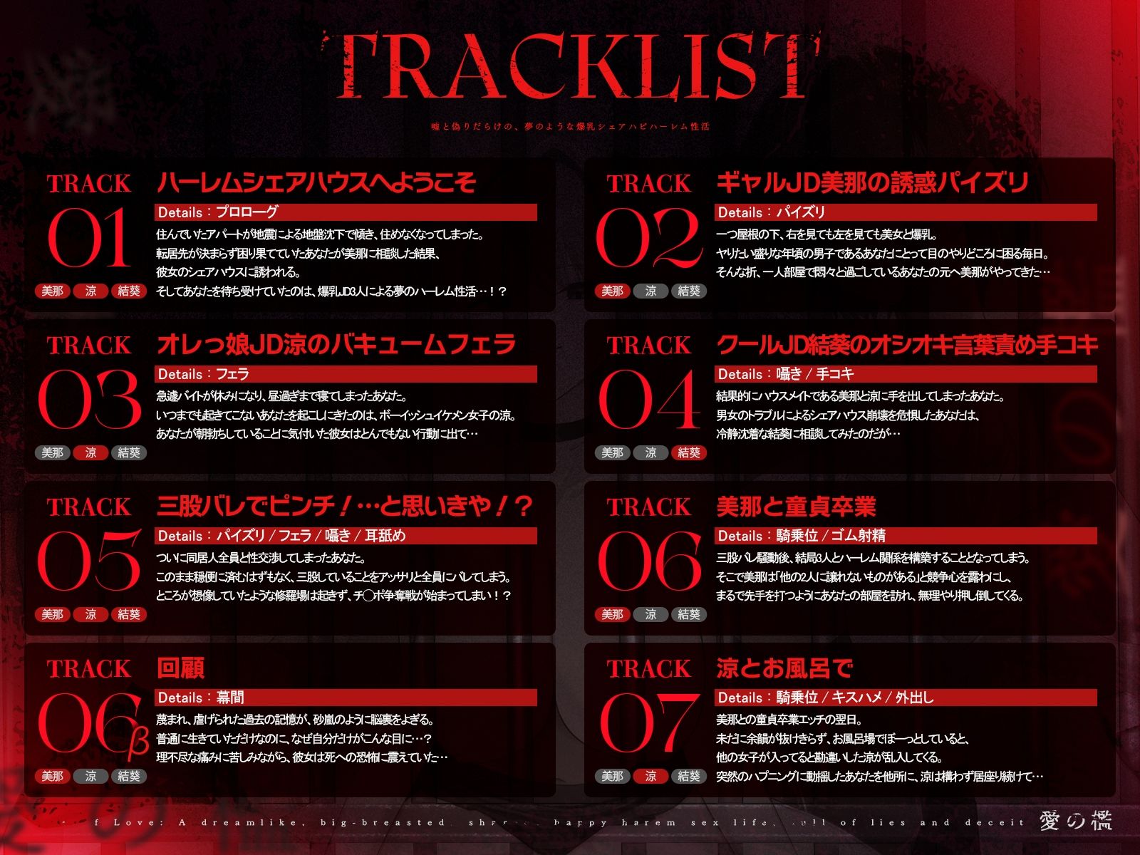 【1周年記念＊ロング作品】愛の檻〜嘘と偽りだらけの、夢のような爆乳シェアハピハーレム性活〜【KU100収録】 サンプル画像6