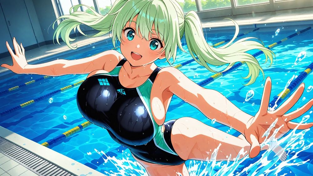 【4K】爆乳ツインカラー水泳部が合宿で媚薬漬け！指導者と濡れ交尾 サンプル画像2