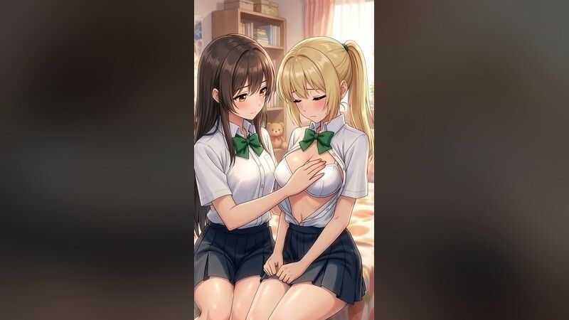 【4Kフルモーション】制服百合少女の濃厚ディープキス〜密着こすりあいでイッちゃう3分フルアニメ〜【フルボイス】 サンプル画像2