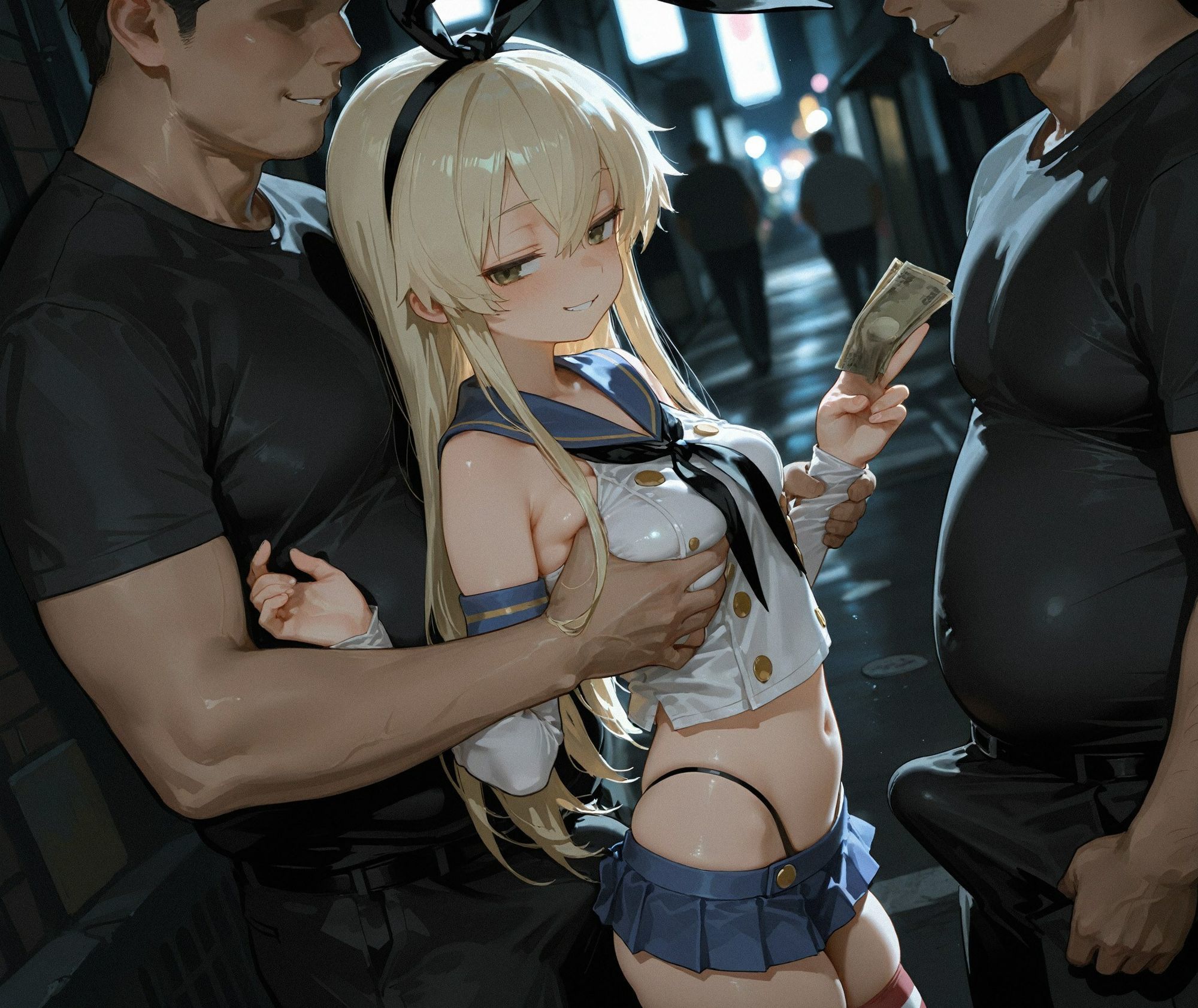 【CG487枚＋動画13本】生意気メス○キ艦○の裏路地パパ活。白濁を垂れ流す雌犬の記録 サンプル画像1