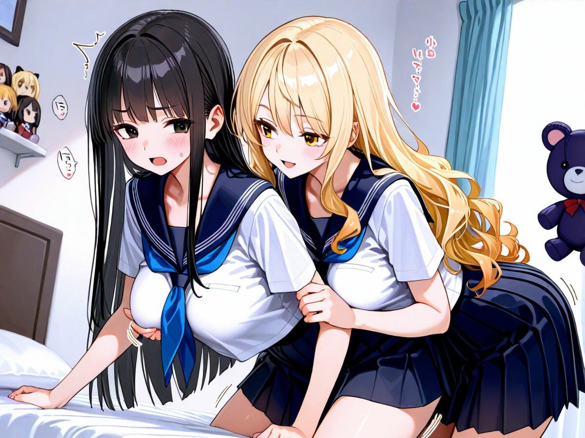 【NTR 百合】初めてできた彼女が俺の幼馴染のギャルに寝取られた！それを見た俺は‥ サンプル画像7