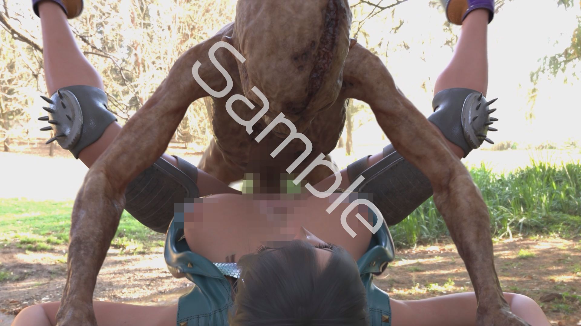 【△100】沙耶が主人公のMMORPG『編隊コレクション:Re』ゲーム動画（Vol.11:ゾンビの集団によるレ○プ被害に遭ってしまう:正常位おっぱい丸出し） サンプル画像1