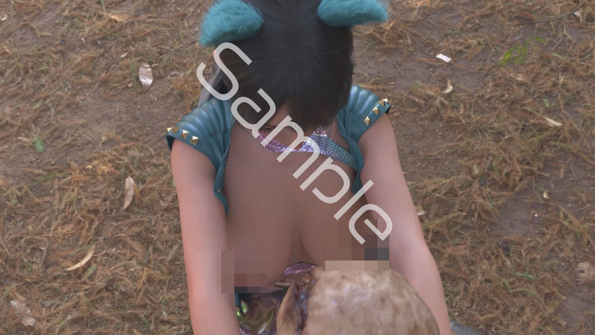 【△100】沙耶が主人公のMMORPG『編隊コレクション:Re』ゲーム動画（Vol.16:ゾンビの集団によるレ○プ被害に遭ってしまう:駅弁ファックおっぱい丸出し） サンプル画像1