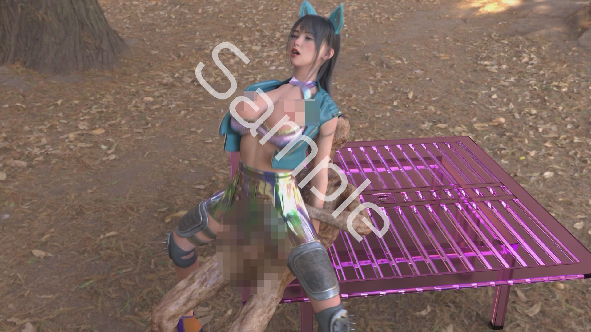 【△100】沙耶が主人公のMMORPG『編隊コレクション:Re』ゲーム動画（Vol.27:ゾンビの集団によるレ○プ被害に遭ってしまう:「背面騎乗位」でおっぱい丸出し） サンプル画像1