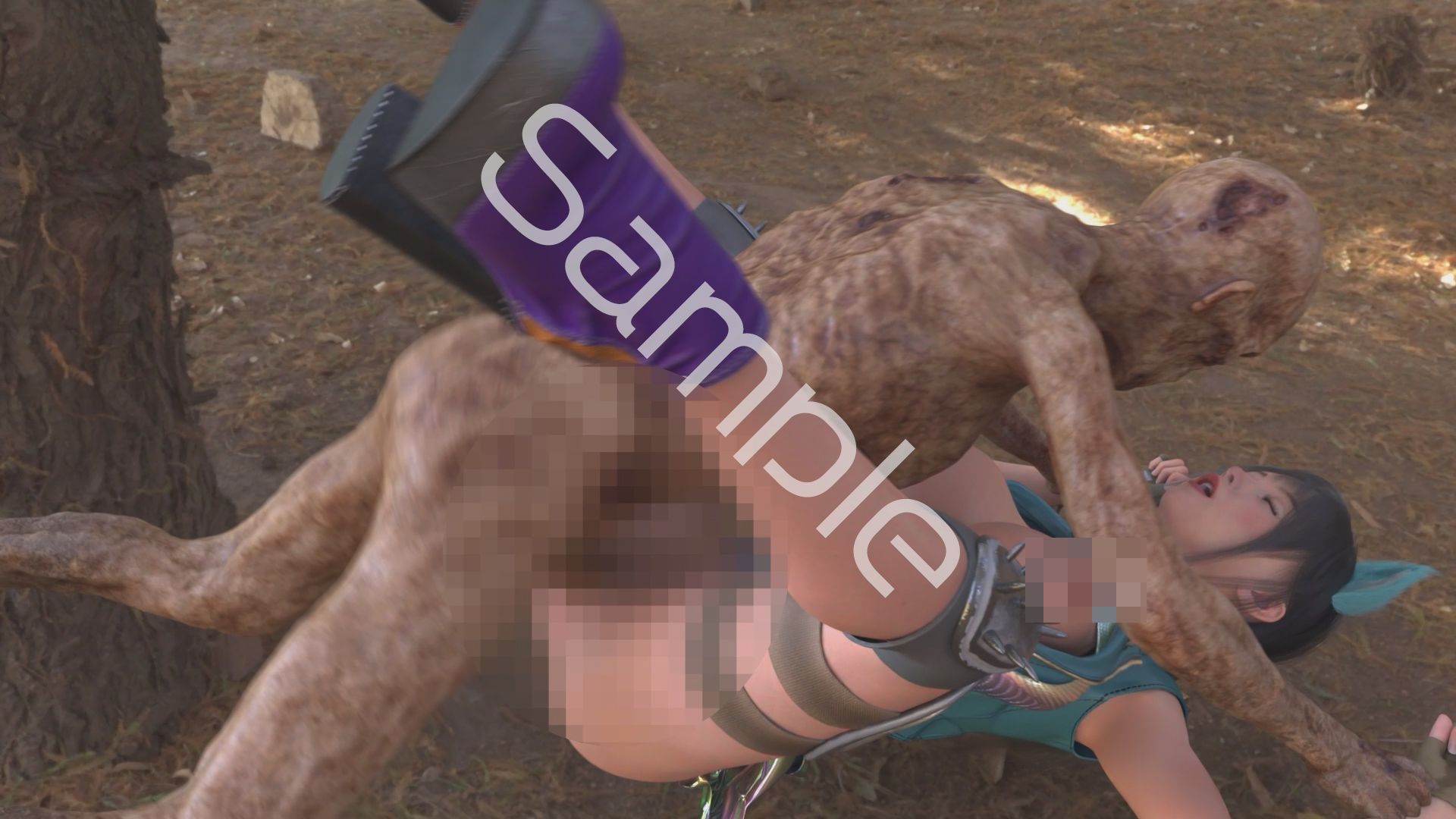 【△100】沙耶が主人公のMMORPG『編隊コレクション:Re』ゲーム動画（Vol.11:ゾンビの集団によるレ○プ被害に遭ってしまう:正常位おっぱい丸出し） サンプル画像4