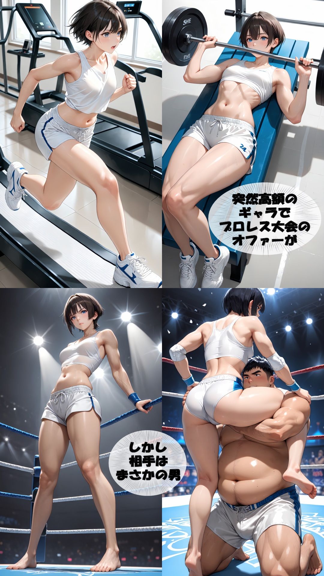 【スマホアニメ動画36分】人妻Sayaの変態日記/ママさんプロレス/敗北で鬼畜罰ゲーム編 サンプル画像2