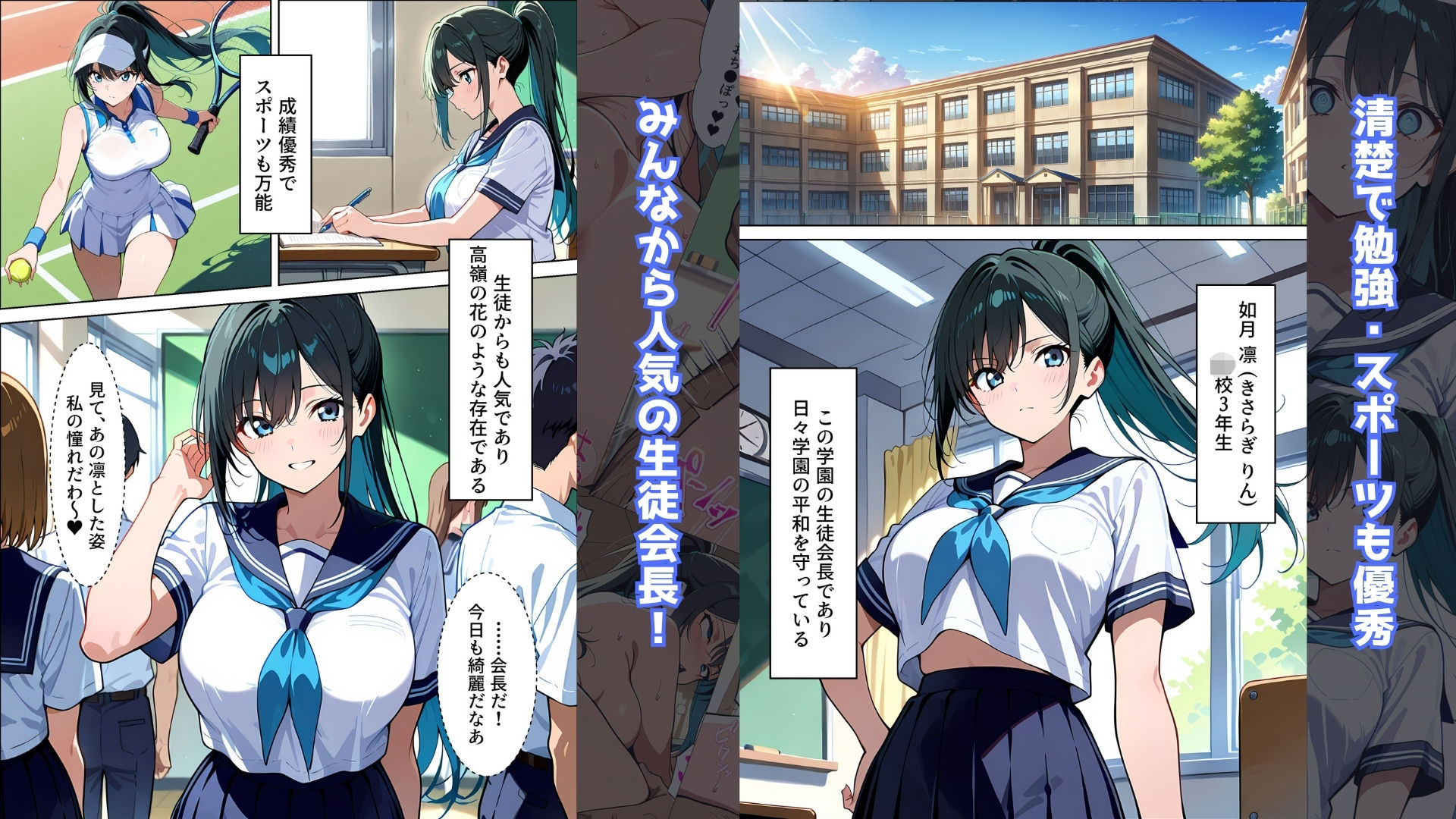 【催●アプリ】〜清楚な生徒会長が大嫌いな豚教師に常識改変されておち●ぽ大好きにさせられる話〜 サンプル画像1