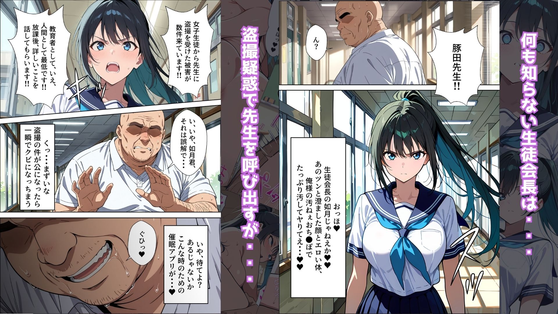 【催●アプリ】〜清楚な生徒会長が大嫌いな豚教師に常識改変されておち●ぽ大好きにさせられる話〜 サンプル画像3