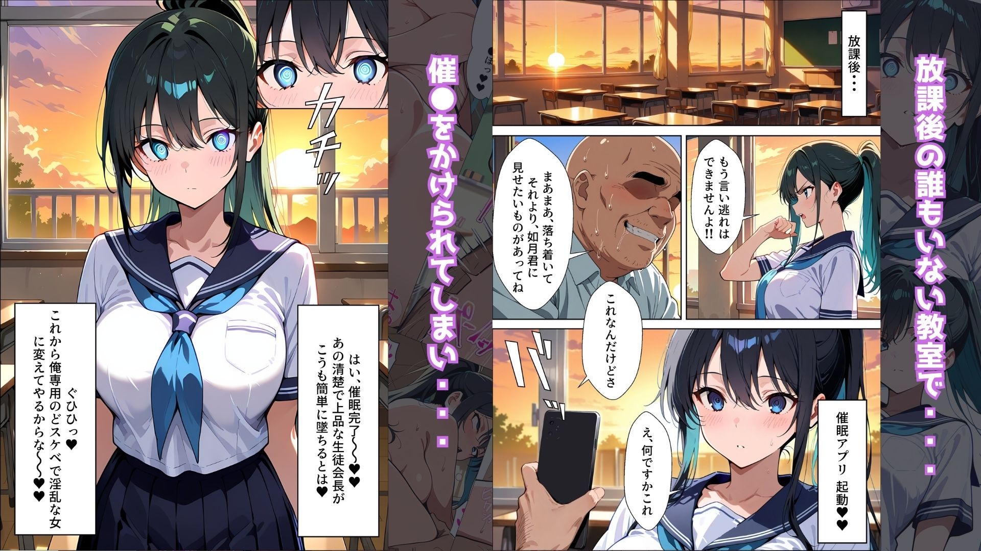 【催●アプリ】〜清楚な生徒会長が大嫌いな豚教師に常識改変されておち●ぽ大好きにさせられる話〜 サンプル画像4