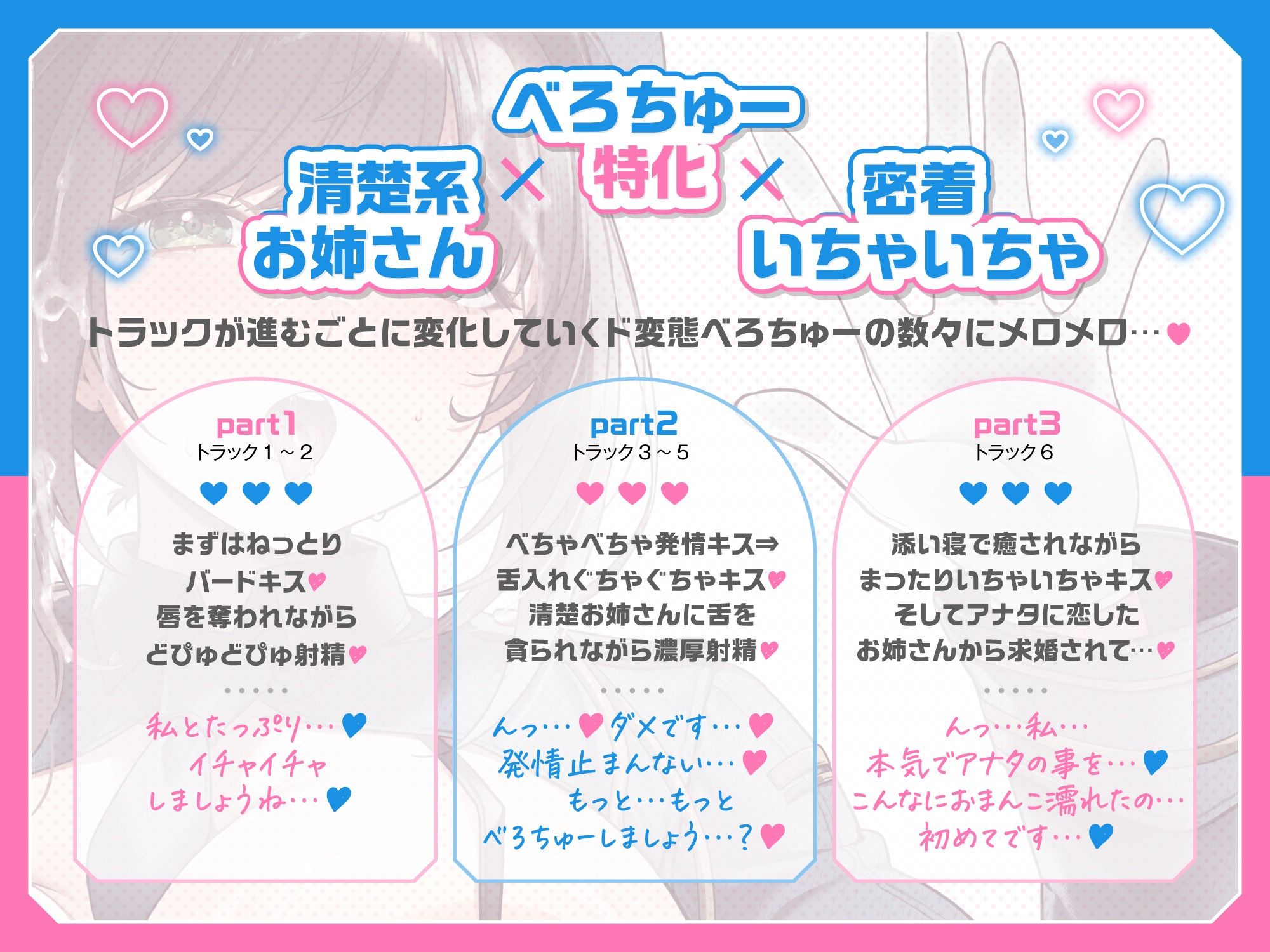 【甘媚びべろちゅ〜しまくり♪】 いちゃいちゃ密着キスで少子化対策！キス婚推進課〜ドスケベお姉さんポリスの甘媚び搾精指導「私とお口でセックスしましょうね…♪」 サンプル画像3