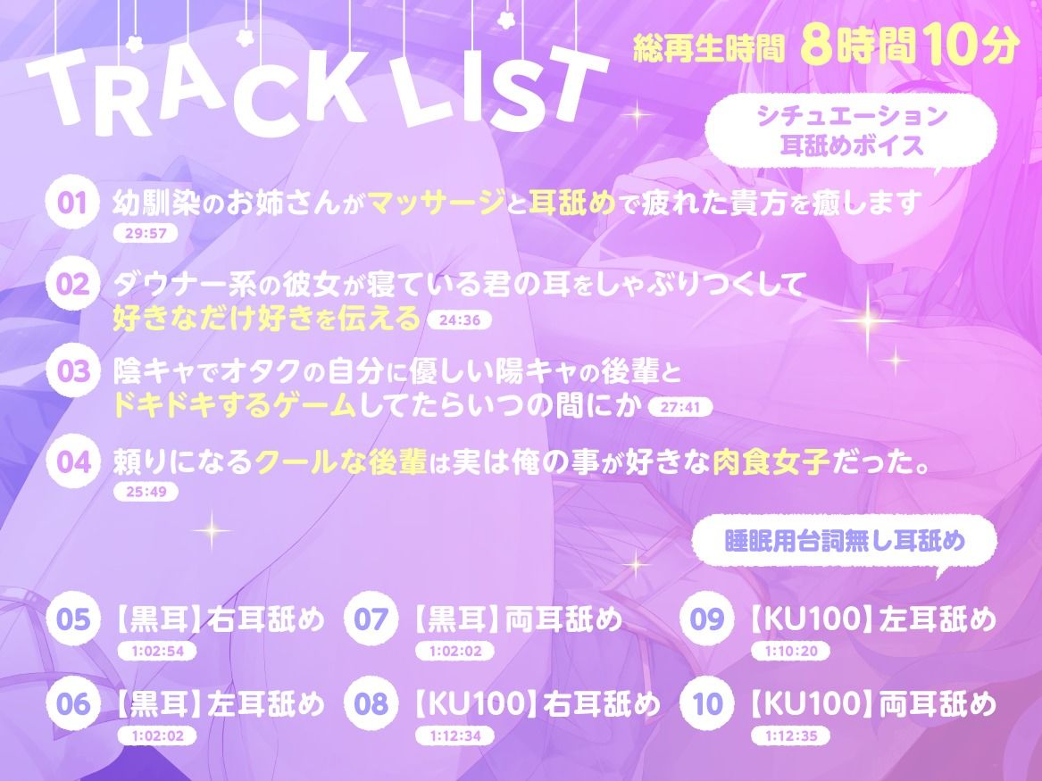 【耳舐めASMR8時間？】耳恋ASMR〜キミのお耳を気持よくしてあげる〜 サンプル画像2