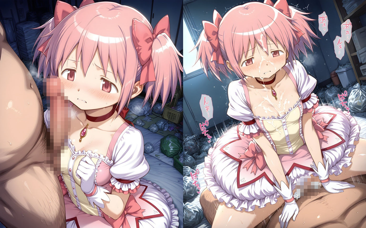 お持ち帰りされた魔法少女達がおじさんと朝までSEX サンプル画像1