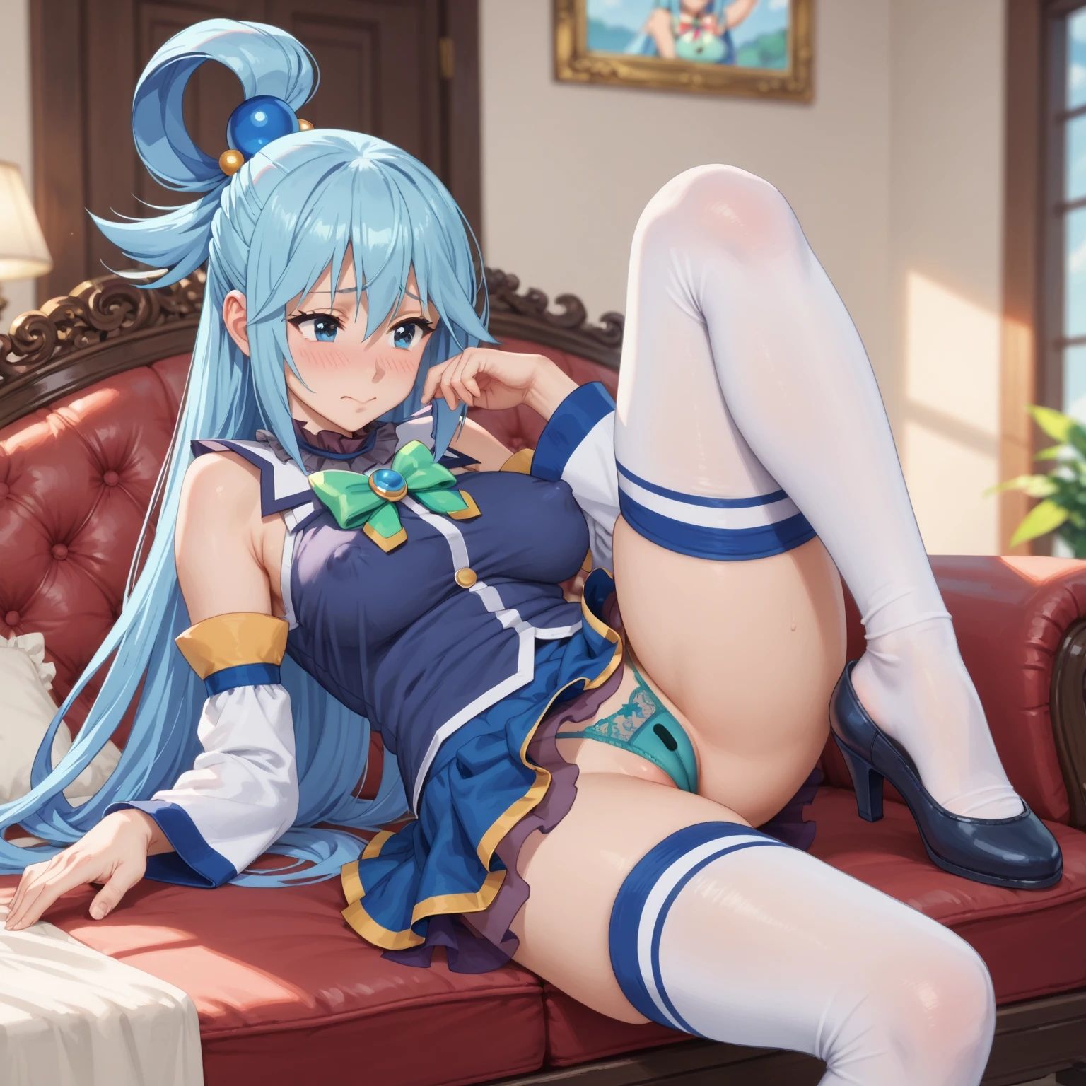 アクア様がスジを見せたり、アナル開発したり、触手エッチしたりするCG サンプル画像1