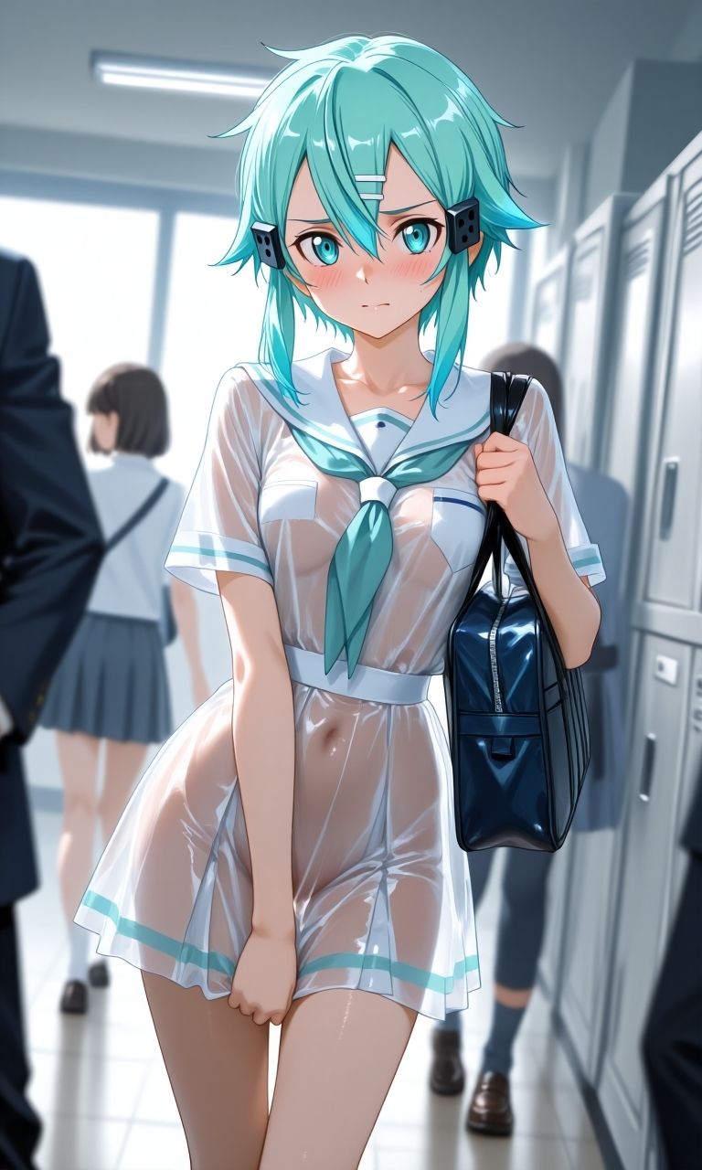 シ〇ン  スケスケセーラー服でHな日常 サンプル画像1