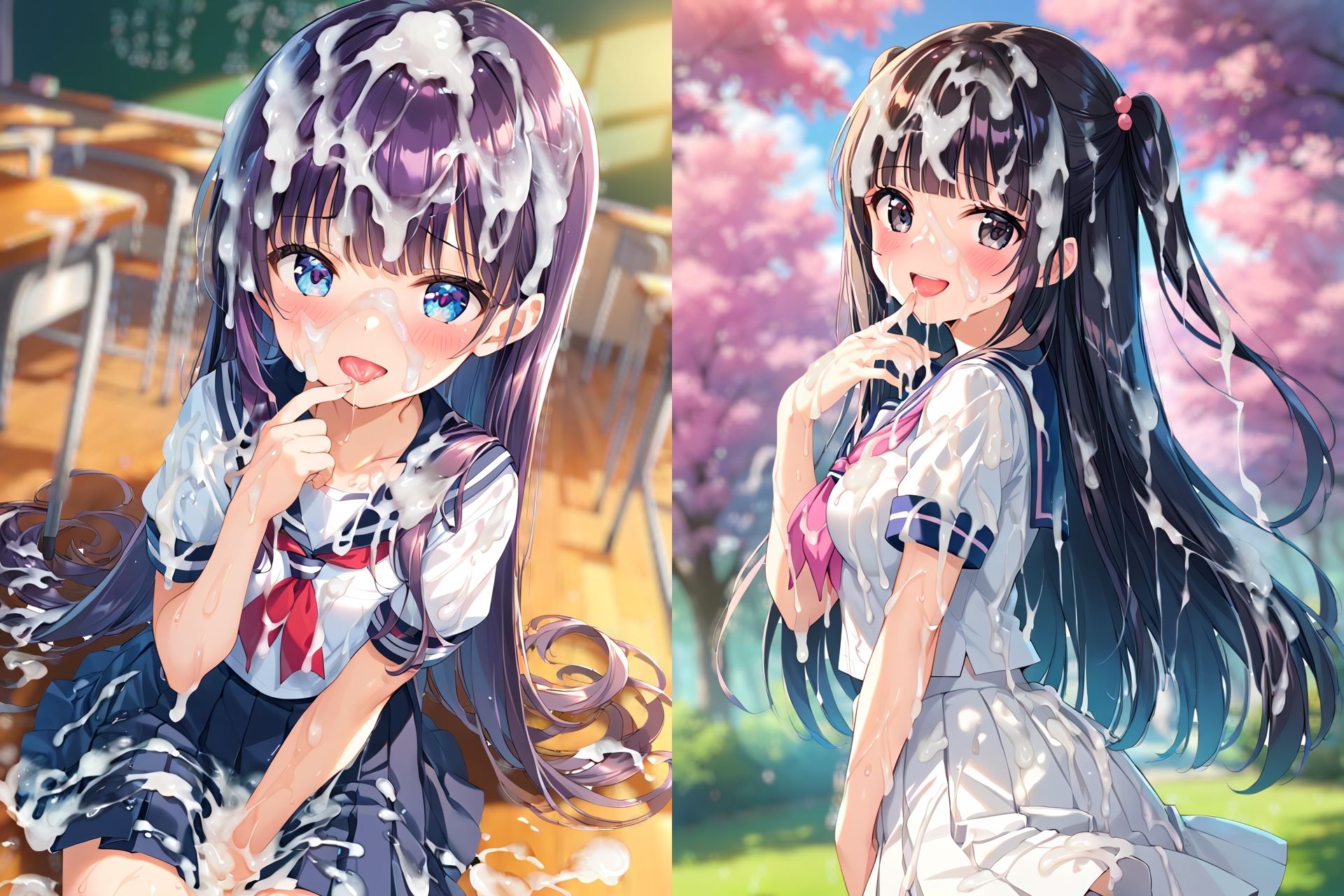 セーラー服ぶっかけCG集3 サンプル画像3