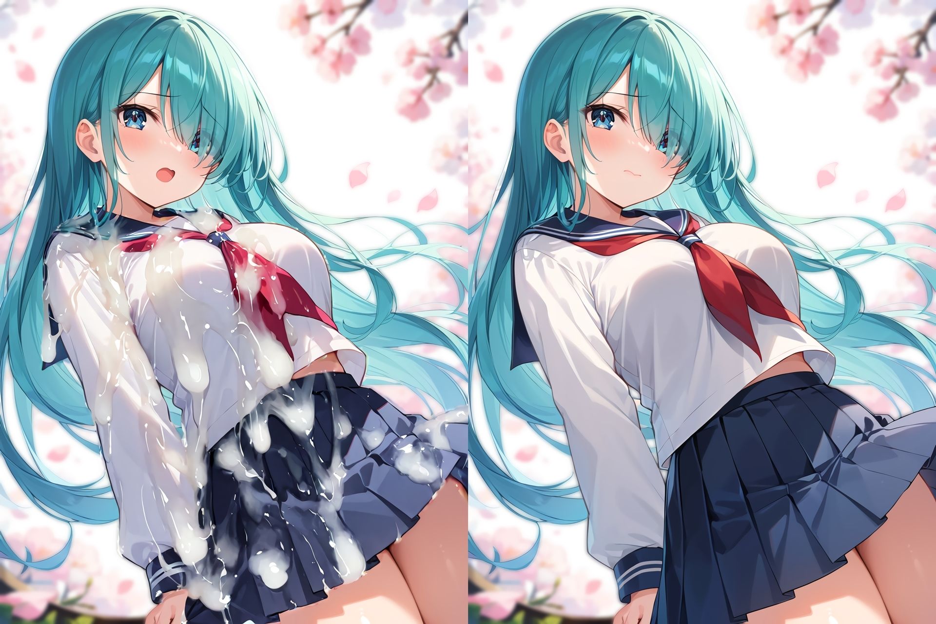 セーラー服ぶっかけ無洗浄CG集 サンプル画像1