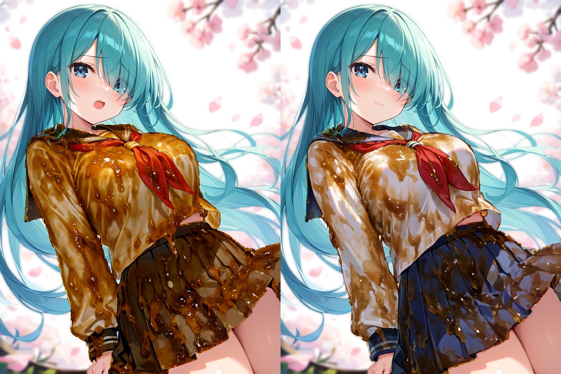 セーラー服ぶっかけ無洗浄CG集 サンプル画像2